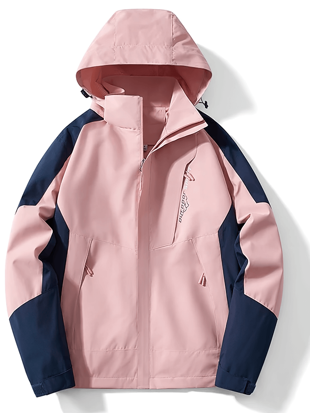 Women's pink waterproof hooded windbreaker for hiking, quick-dry and UV protection, SF2307 trekking jacket with durable polyester.