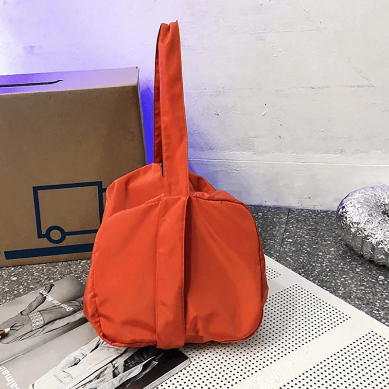 Women's orange waterproof large-capacity fitness tote bag SF1993 with durable polyester, ideal for workouts.