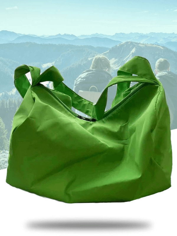 Vibrant green women's waterproof fitness tote bag with large capacity, perfect for outdoor adventures and workouts.