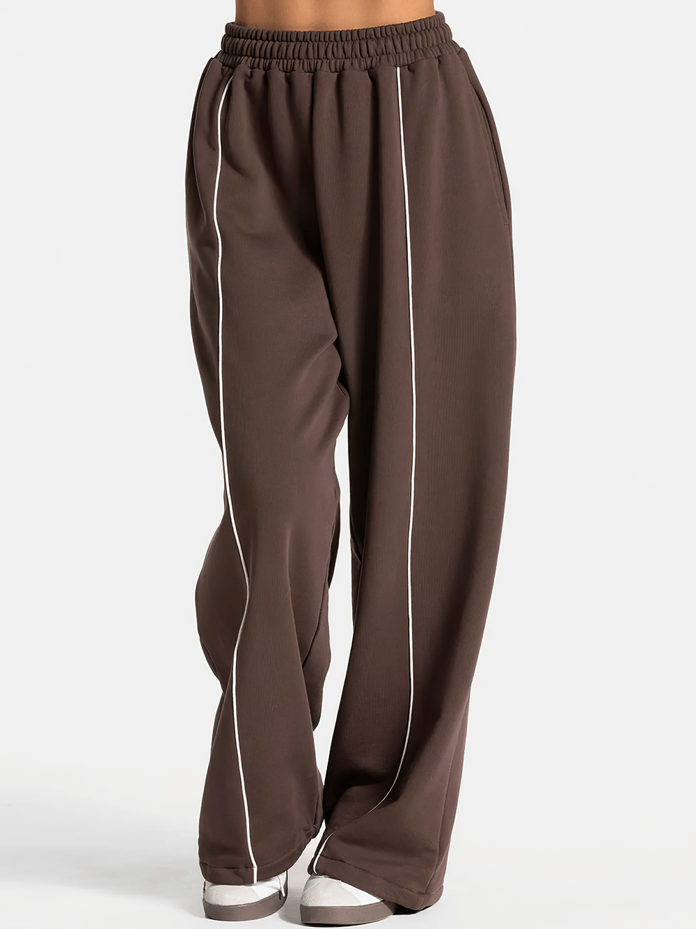 Women's Wide-Leg Running Pants with Elastic Waist - SF4264, showing loose fit, deep pockets, and flowing full-length silhouette for active wear