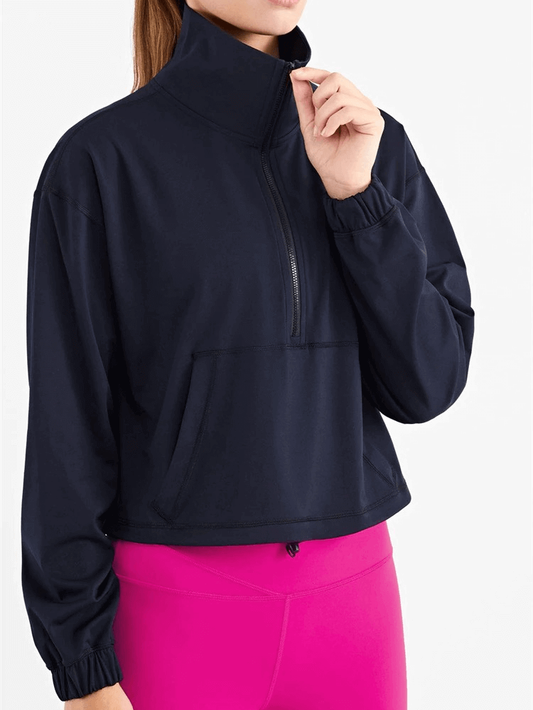 Women's Workout Sports Sweatshirt / Comfortable Fitness Pullover with Pocket - SF0003
