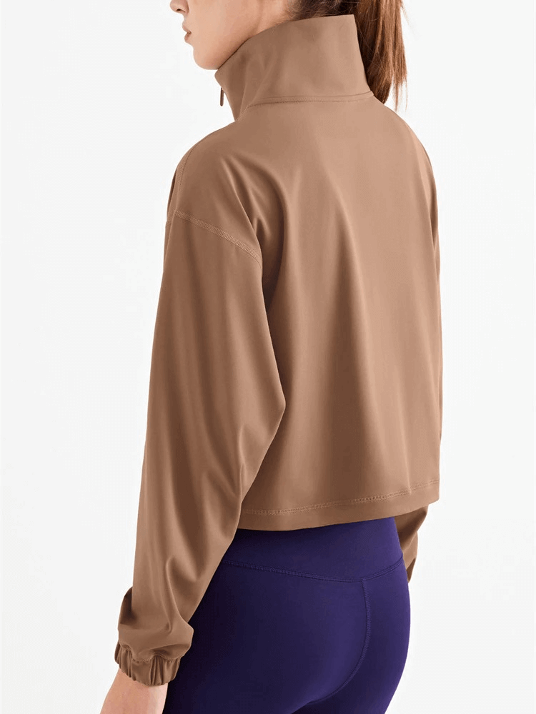 Damen-Workout-Sport-Sweatshirt / bequemer Fitness-Pullover mit Tasche – SF0003