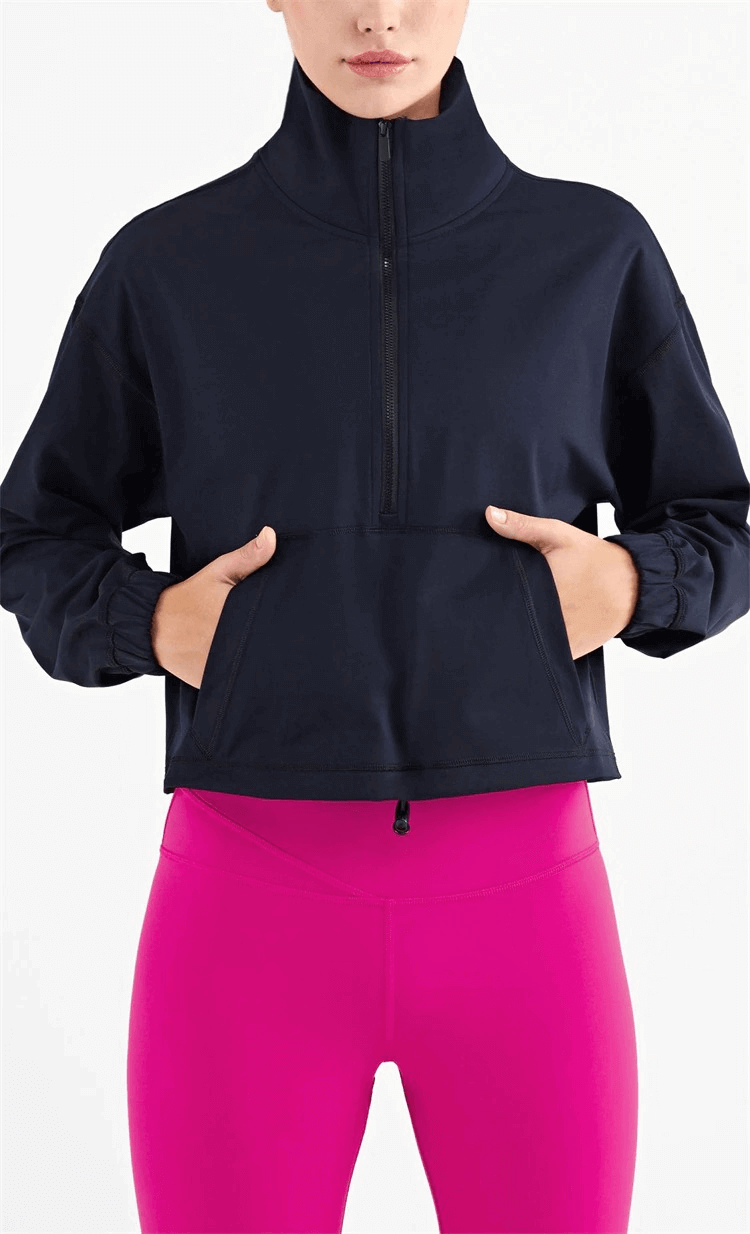 Sweat-shirt de sport d'entraînement pour femmes / Pull de fitness confortable avec poche - SPF0003 