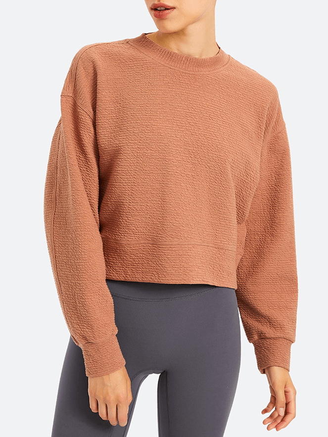 Women's Yoga Loose Crop Sweatshirt / Outdoor Long Sleeves Sportswear - SF1364