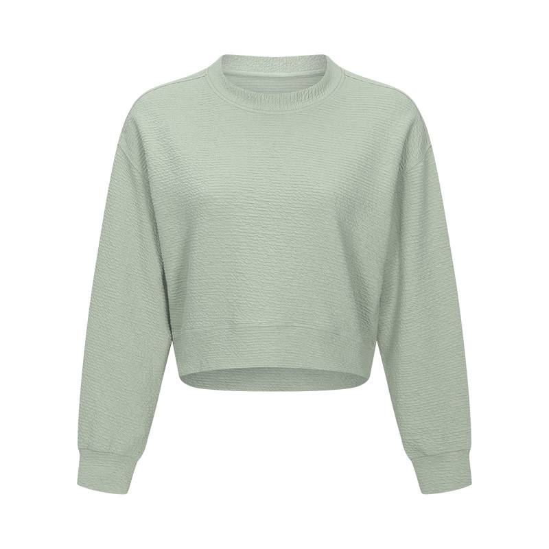 Damen-Yoga-Lose-Crop-Sweatshirt / Outdoor-Sportbekleidung mit langen Ärmeln – SF1364