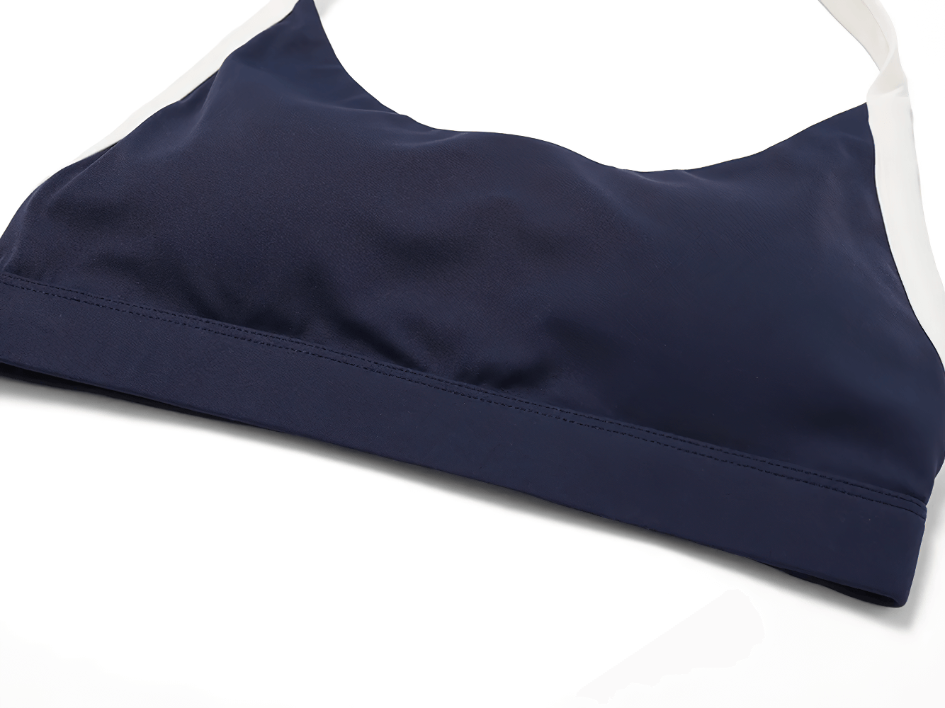 Navy blue sleeveless women's yoga top made from durable nylon and spandex, perfect for versatile workouts. SF2374.