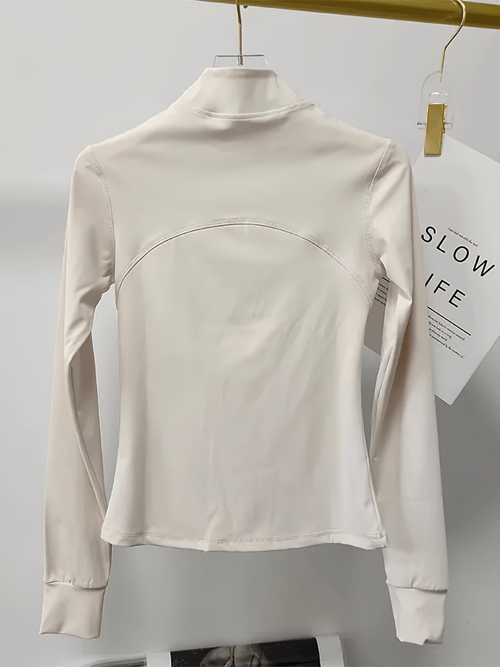 Back view of Women's Zip-Up Running Training Jacket Stand Collar - SF4030 in breathable nylon, perfect for workouts and quick-drying.