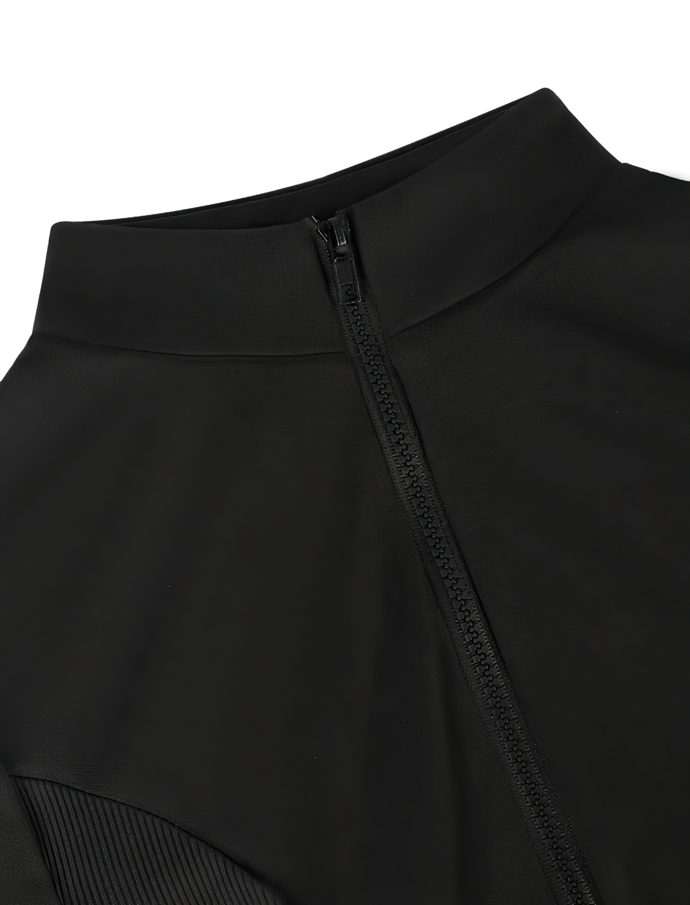 Close-up of Women's Zip Up Track Jacket for Running and Yoga - SF4081, featuring a sleek and stylish design in black.