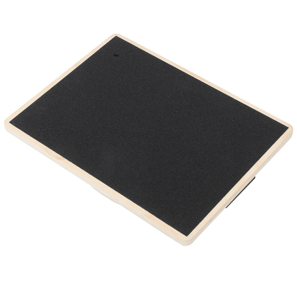 Wooden rectangular balance board for core training with non-slip surface, perfect for yoga, coordination, and stability exercises.