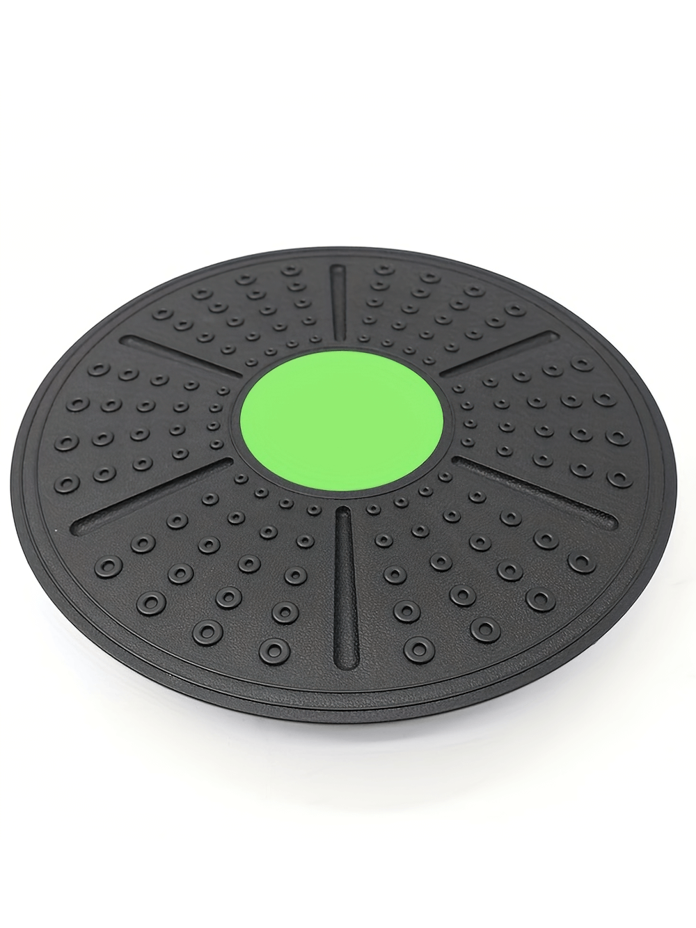 Green Yoga Balance Board SF2810 for home workouts, enhances core strength, stability; durable non-slip PP material for safety.