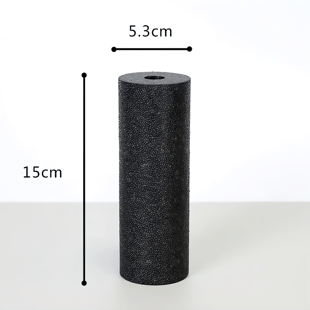 Black Mini Yoga Block Roller 15x5.3 cm for Muscle Relaxation and Fitness