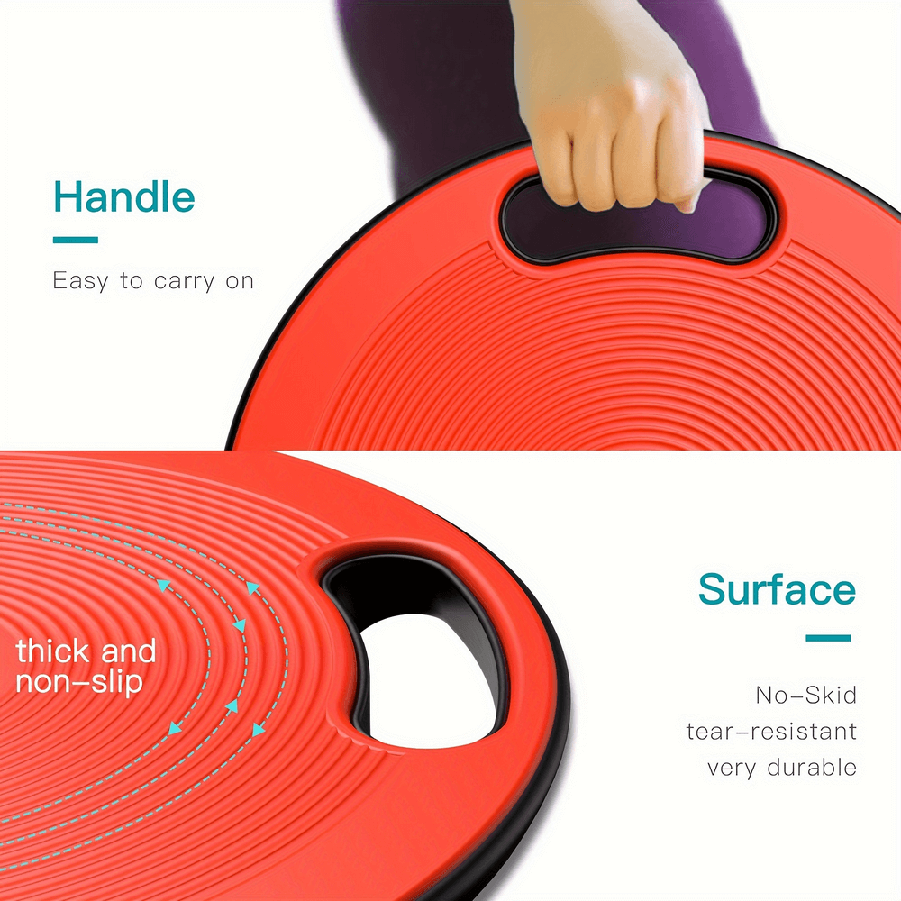 Close-up of Yoga Swing Balance Board with handle and non-slip surface, ideal for stability and core exercises.