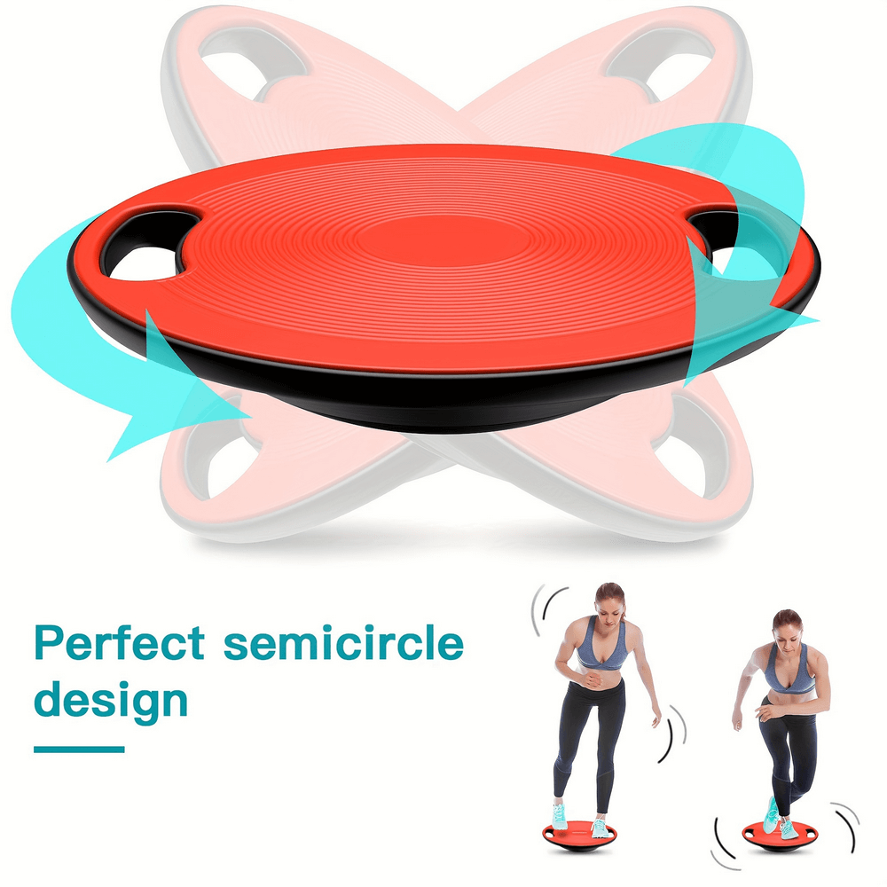 Yoga Swing Balance Board SF2812 with semicircle design for core strength and stability training, featuring fitness enthusiasts demonstrating use.