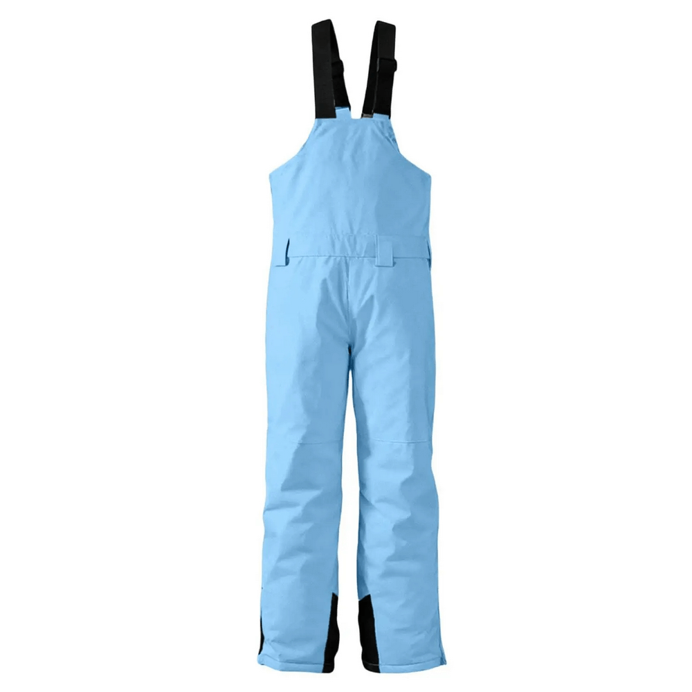 Youth Waterproof Ski and Snowboarding Pants - SF3908, blue insulated bib snowpants for kids, durable winter wear.