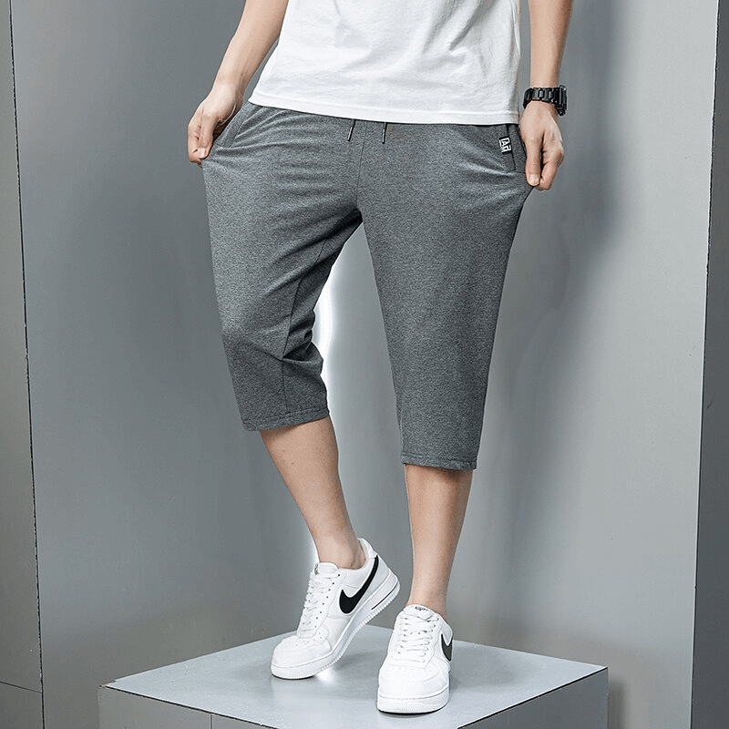 Zip Pockets Breathable Cotton Breeches / Casual Men's Sportswear - SF1323