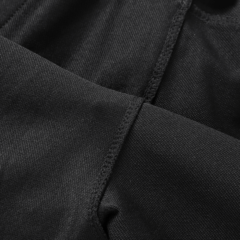 Close-up of breathable cotton fabric on casual men's sportswear breeches with durable stitching and smooth texture.