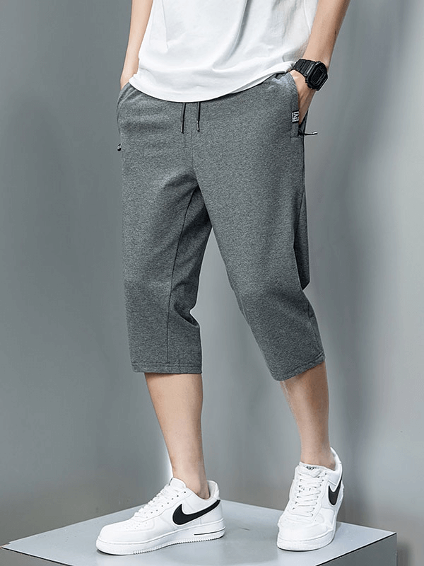 Zip Pockets Breathable Cotton Breeches / Casual Men's Sportswear - SF1323