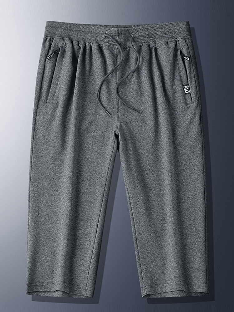 Pantalon en coton respirant avec poches zippées / Vêtements de sport décontractés pour hommes - SPF1323 