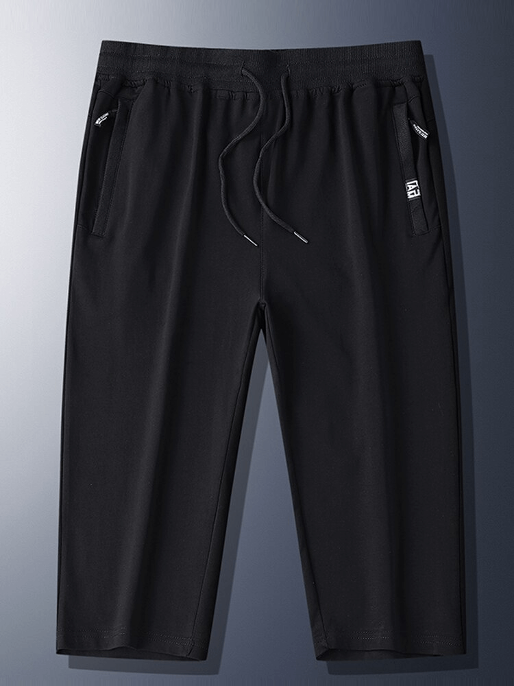 Pantalon en coton respirant avec poches zippées / Vêtements de sport décontractés pour hommes - SPF1323 