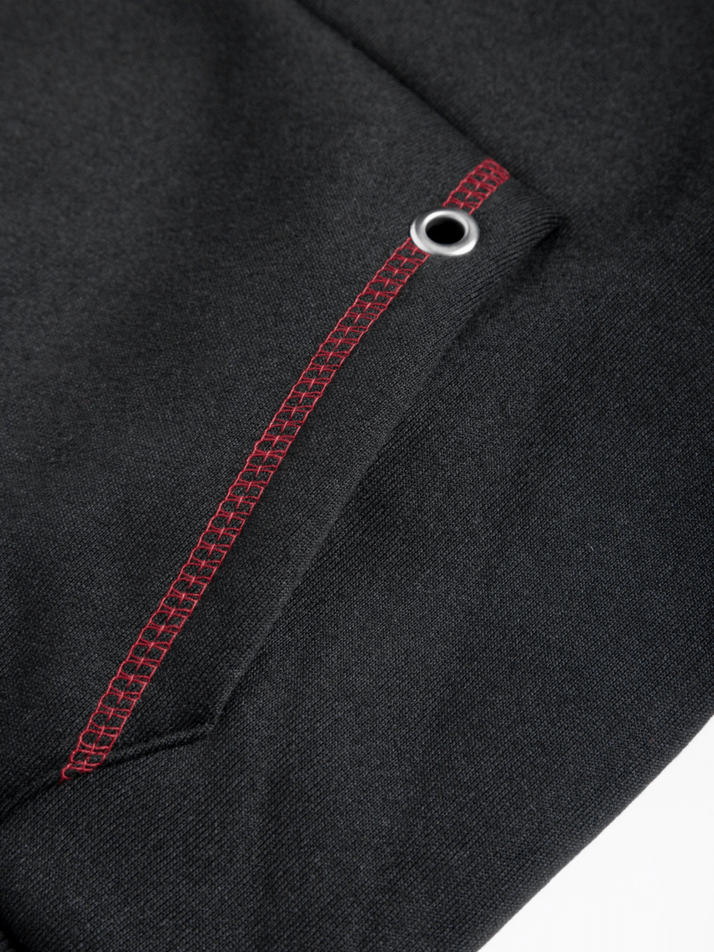 Close-up of the chest zip detail and contrast stitching on the Zip-Up Hoodie Jacket with Contrast Stitch Pockets - SF4677.