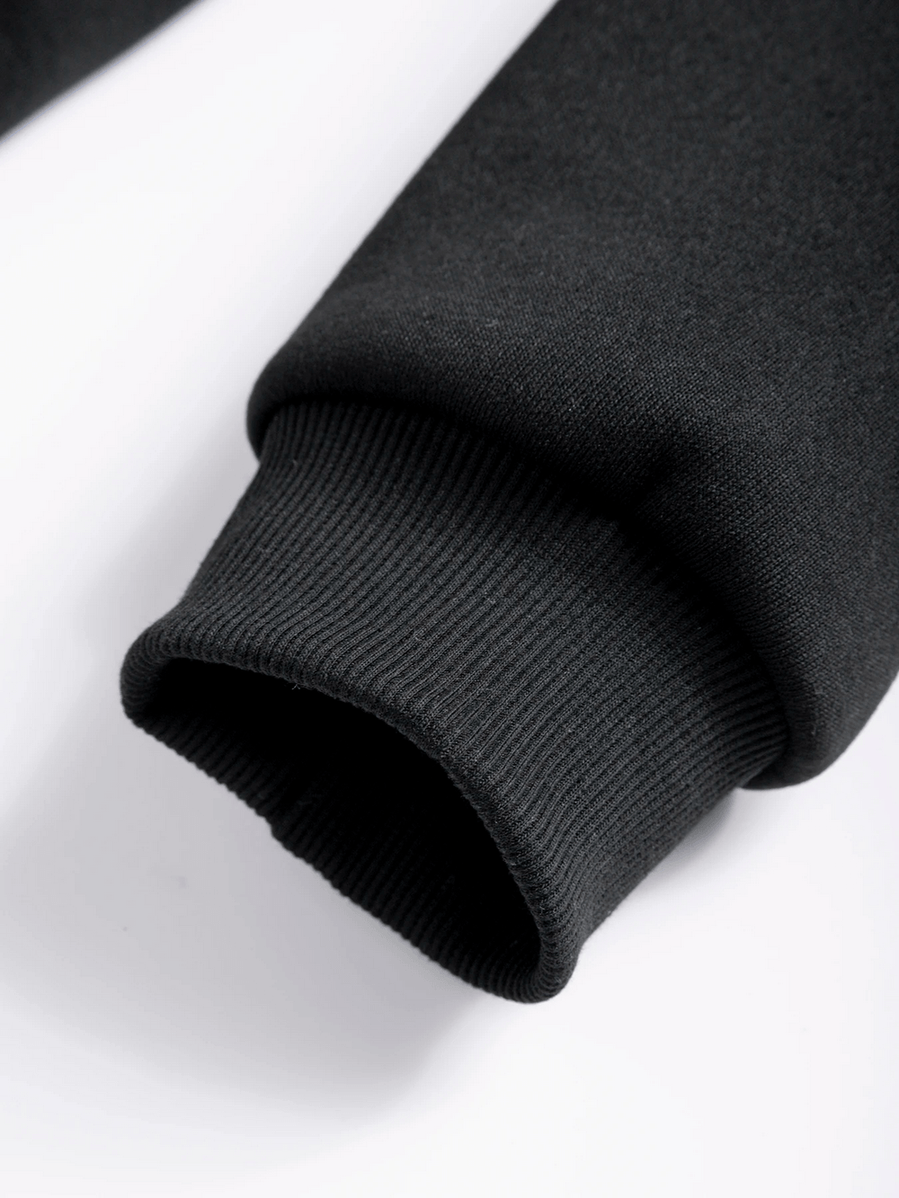 Close-up of sleeve cuff detail of the Zip-Up Hoodie Jacket with Contrast Stitch Pockets - SF4677.