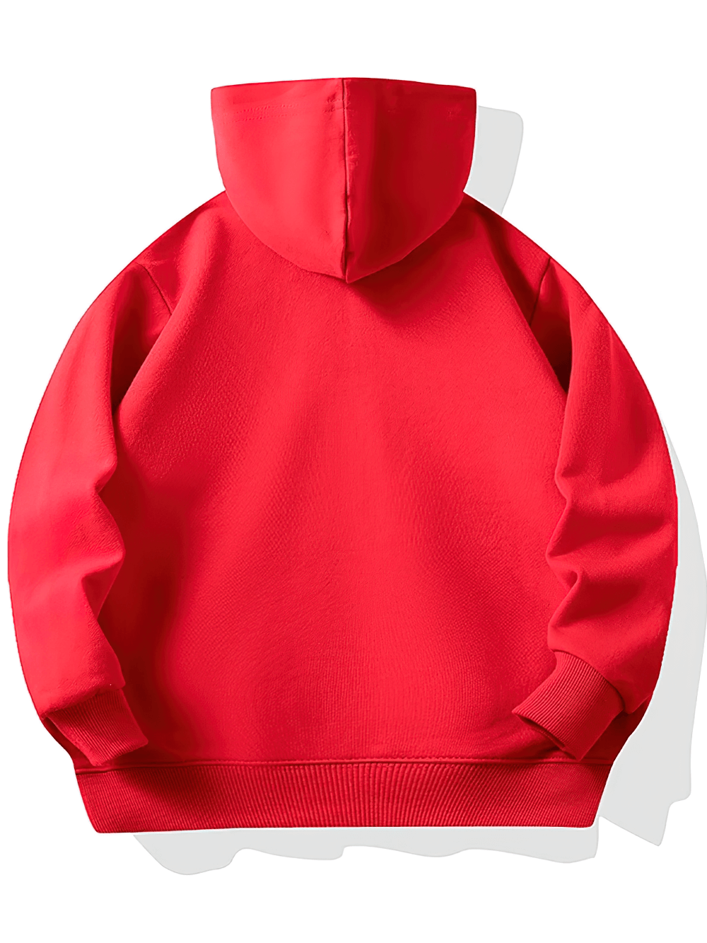 Bright red Zip Up Hoodie Sweatshirt with Kangaroo Pockets - SF3540 featuring a soft fleece interior and ribbed cuffs, rear view.