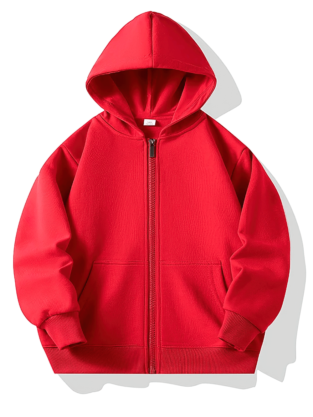 Red Zip Up Hoodie Sweatshirt with Kangaroo Pockets - SF3540, perfect for kids' casual wear and active play with soft fleece interior.