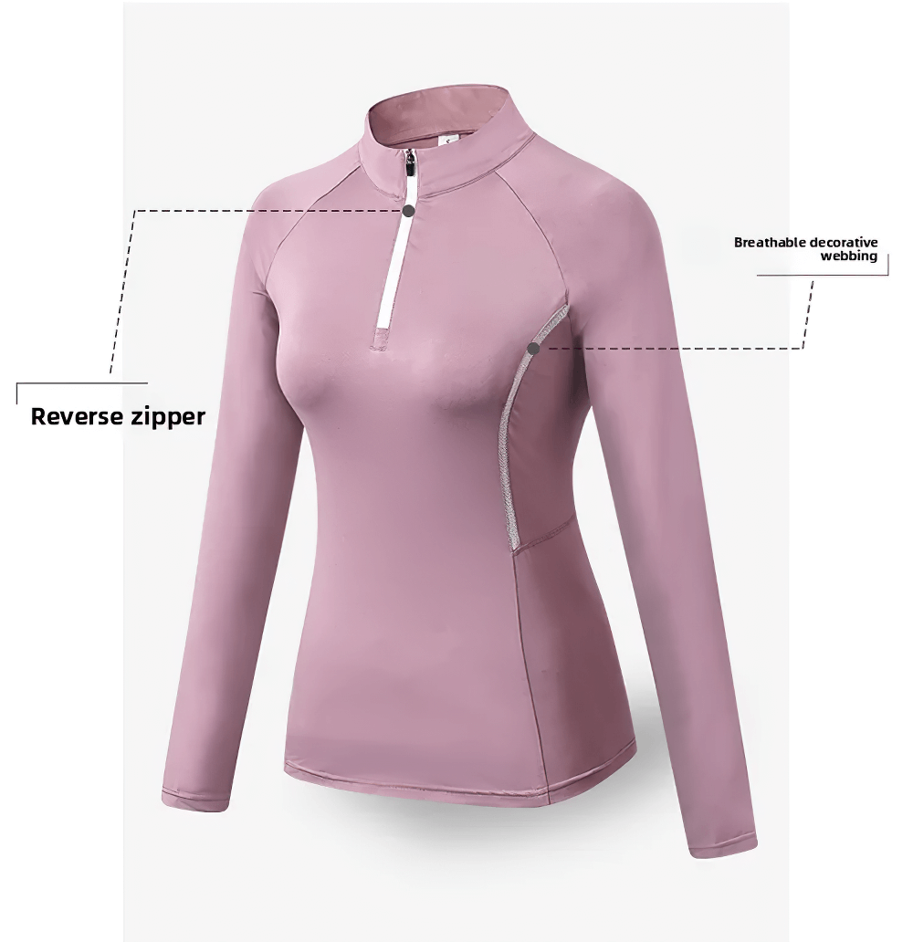 Zip-up Long Sleeve Yoga and Fitness Top for Women - SF4194