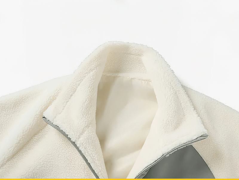 Lose, flauschige Jacke aus Fleece mit Reißverschluss und Taschen – SF1884 