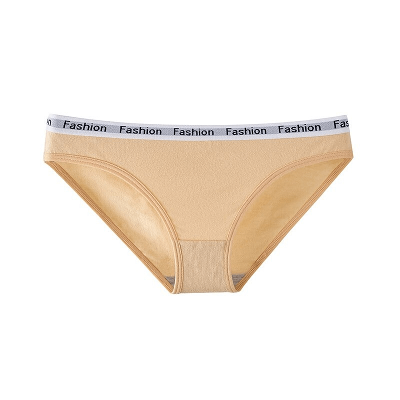 Nude cotton sports briefs for women with elastic waistband, SF0697. Comfortable and flexible underwear for everyday wear.