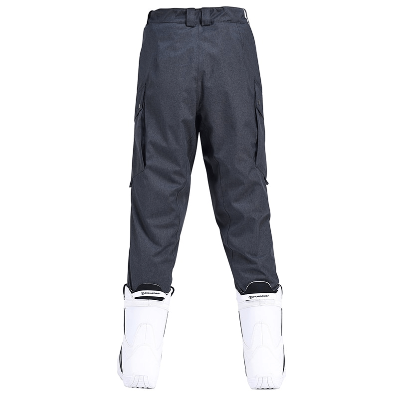 Adjustable Velcro on Waist Waterproof Snow Pants with Elastic Cuffs - SF0851