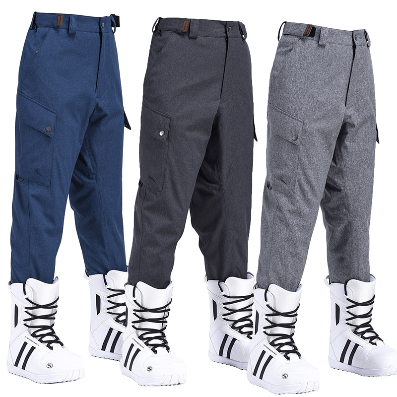 Adjustable Velcro on Waist Waterproof Snow Pants with Elastic Cuffs - SF0851