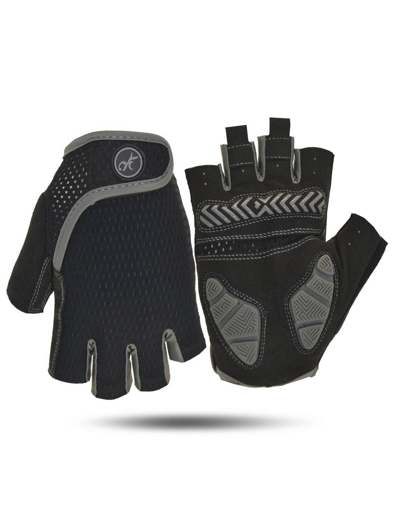 Anti-Shock Breathable Motorcycle Cycling Gloves Half Finger in black, providing durability and comfort for outdoor adventures.