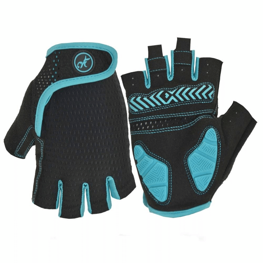 Anti-Shock Breathable Motorcycle Cycling Gloves Half Finger in black and blue, unisex and washable for outdoor adventures - SF0535
