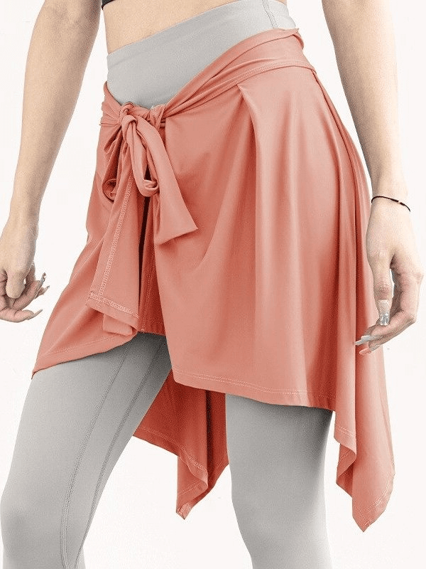 Asymmetric Quick-Drying Women's Tennis Skirt with Ties - SF0196