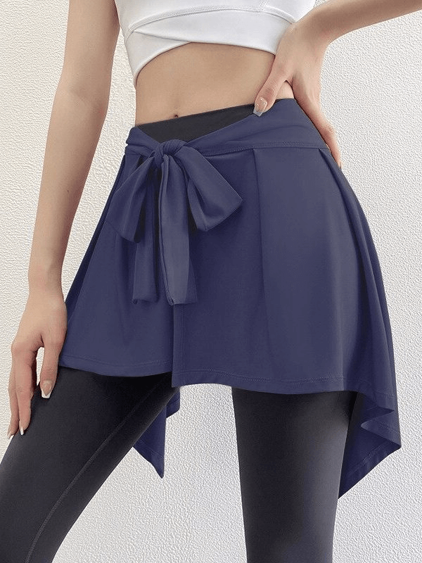 Asymmetric Quick-Drying Women's Tennis Skirt with Ties - SF0196