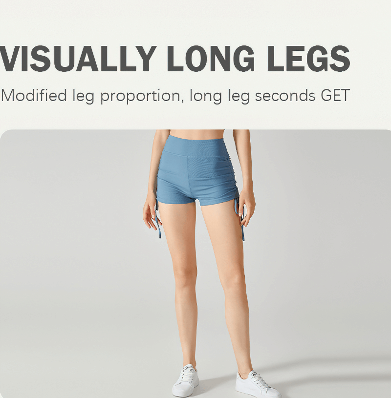 Sportliche, gerippte Shorts mit hoher Taille und verstellbaren Bändern – SF1244 