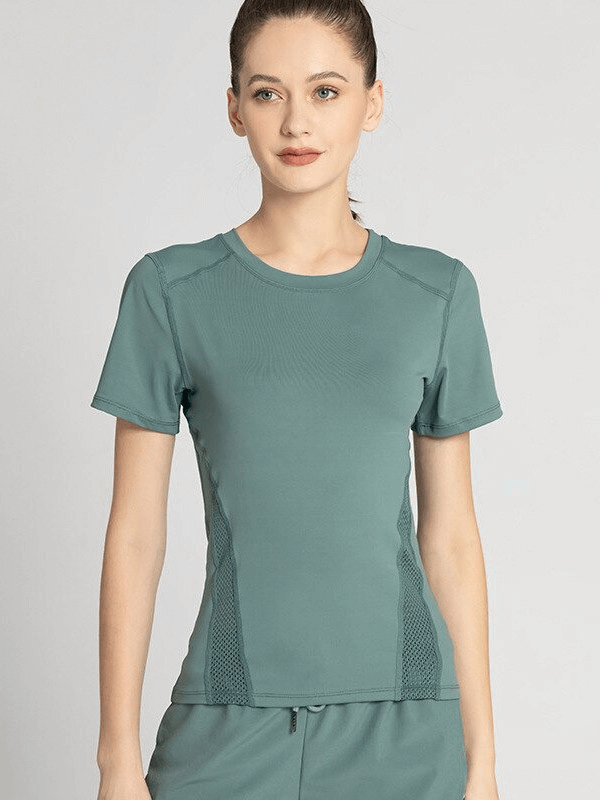 Athletic Round Neck Quick Dry T-Shirt With Mesh Back - SF0111