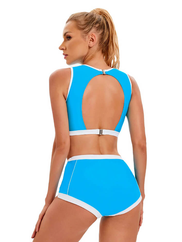 Athletic Split Swimsuit with Hollowed Out Back for Ladies - SF0531