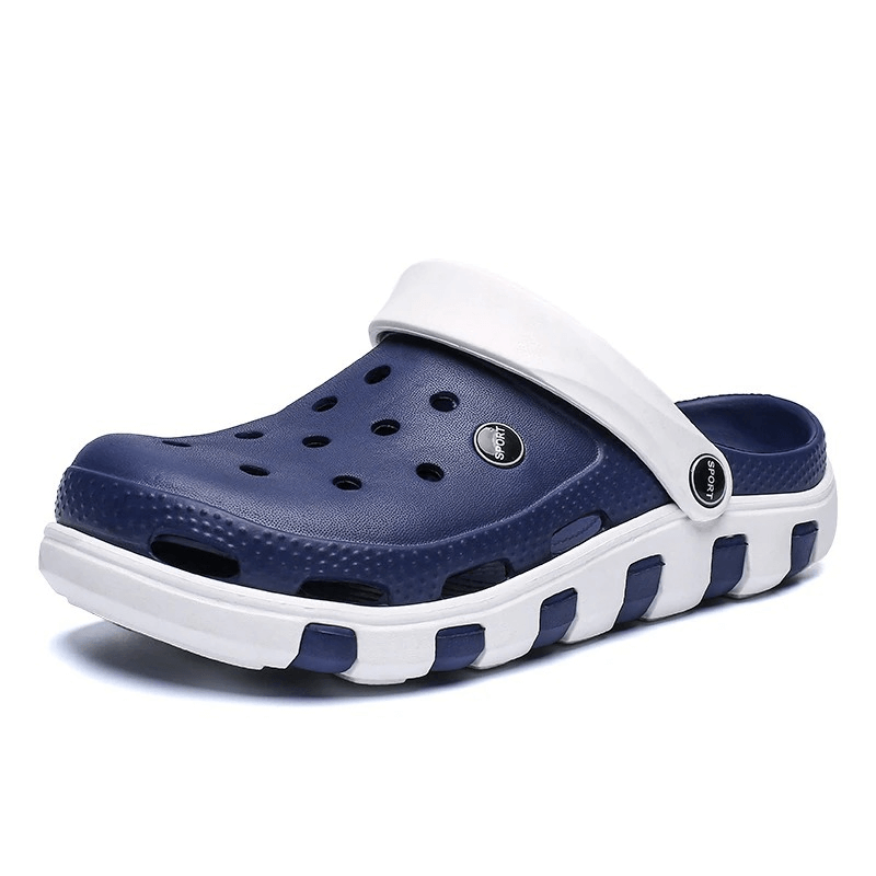Navy blue lightweight quick-drying sandal with anti-slip sole and flexible design, perfect for beach and outdoor activities.