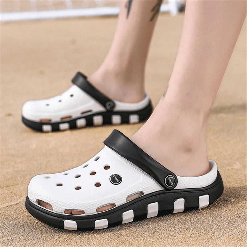 Beach lightweight quick-drying sandals with anti-slip soles, perfect for summer adventures. Stylish and flexible rubber slippers.