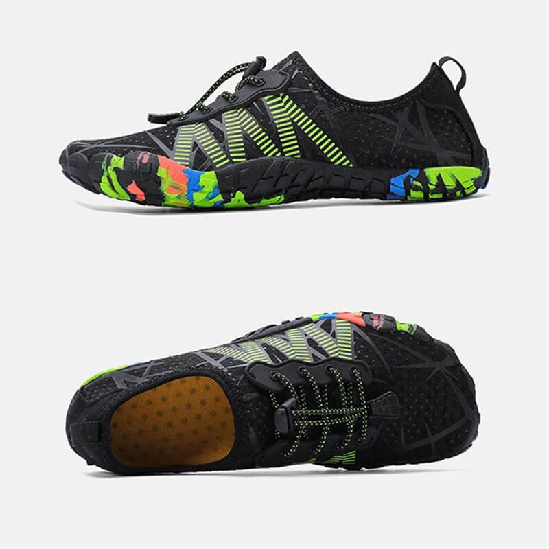 Unisex beach quick-dry lace-up shoes SF0472 with aqua design, rubber outsole, and vibrant accents for comfort and grip.