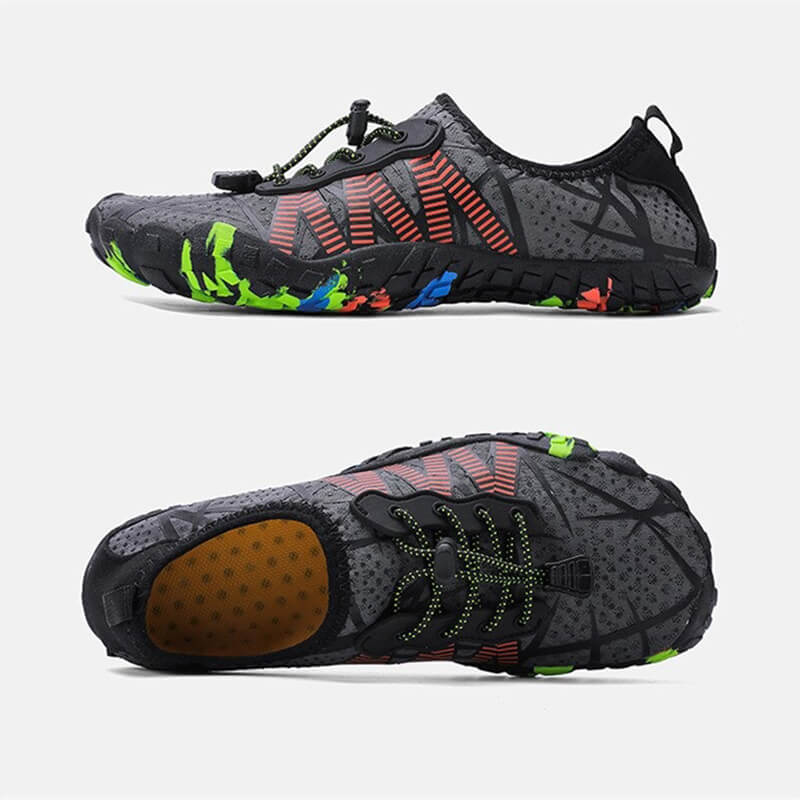 Unisex Beach Quick-Dry Lace-up Aqua Shoes SF0472 with rubber outsole and vibrant design for superior grip and comfort.