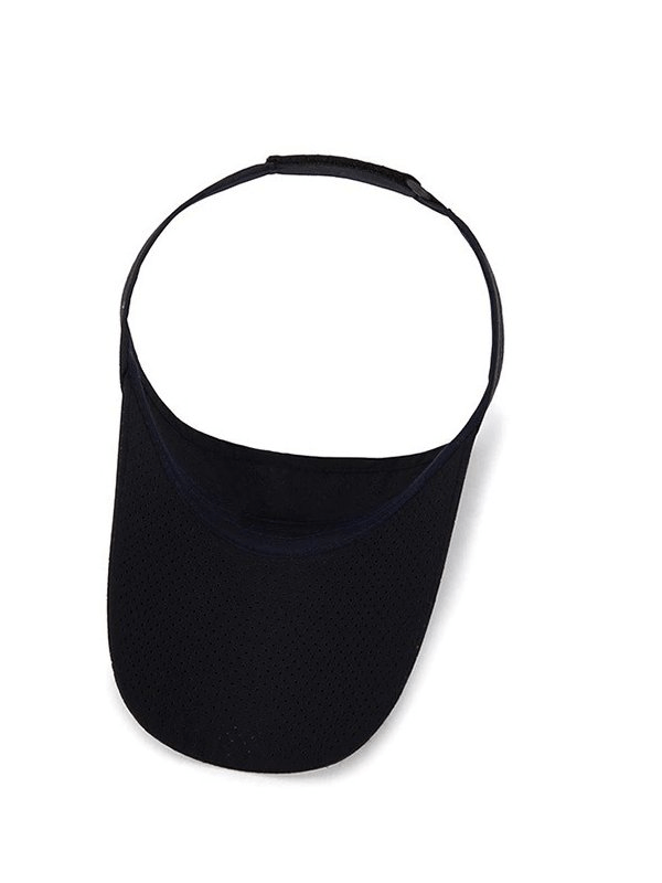 Black breathable air sun hat visor with adjustable strap for superior sun protection and quick-drying acrylic design.