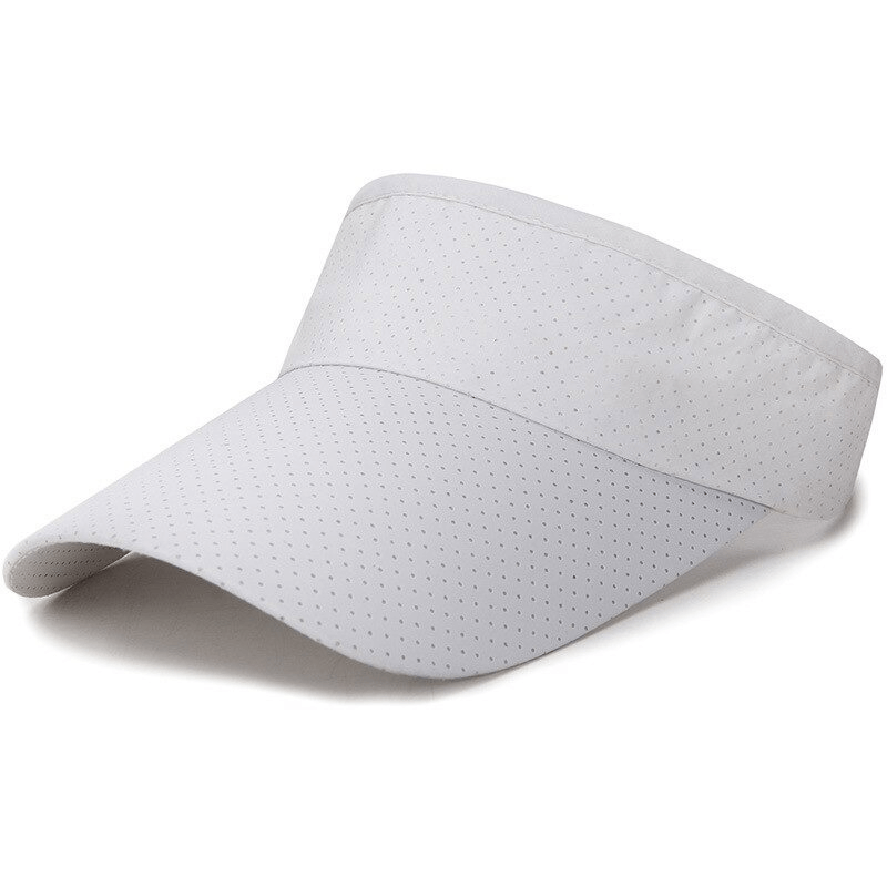 Breathable white sun hat with adjustable visor, ideal for spring and summer outdoor activities. Unisex design with 10.5cm brim.