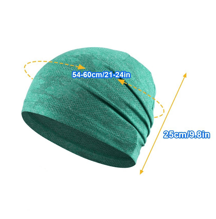 Green breathable unisex running hat SF0166 with measurements: 54-60cm circumference, 25cm height. Lightweight, quick-drying, versatile.