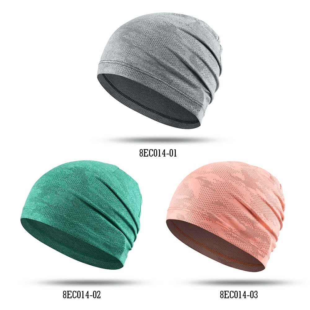 Gray, green, and orange breathable thin running hats for unisex use, perfect for outdoor activities like fishing and mountain climbing.