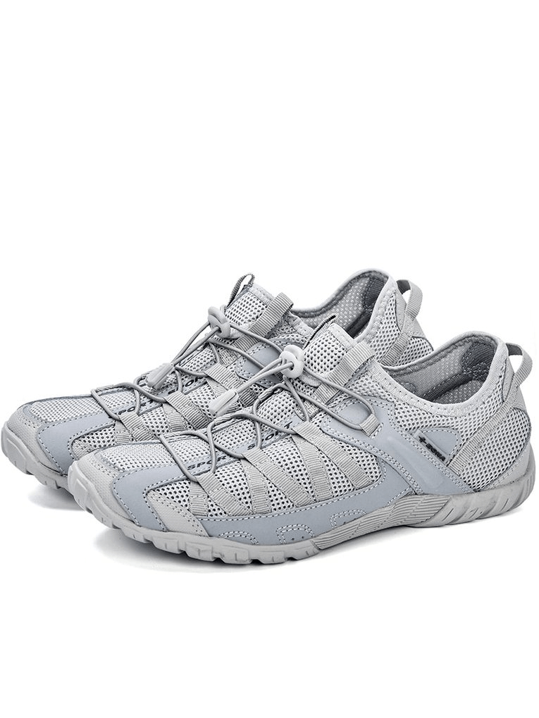 Breathable mesh flexible sneakers for men, lightweight design, with air mesh upper, elastic band closure, perfect for sports.