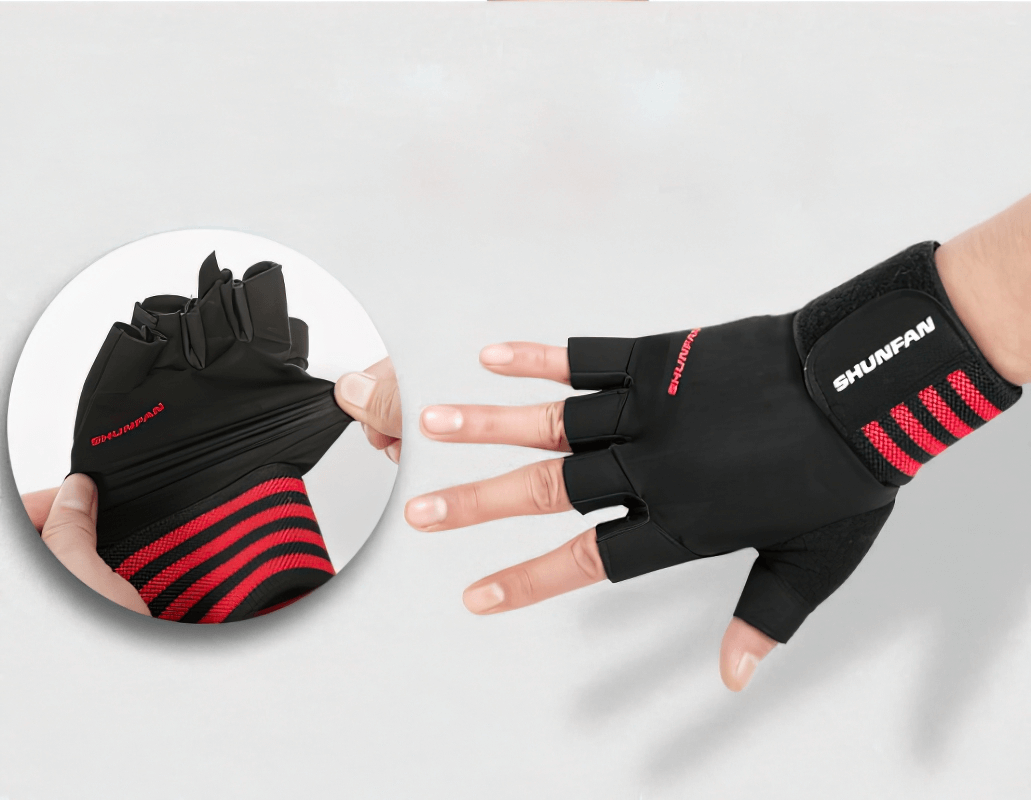 Atmungsaktive, rutschfeste, elastische Herrenhandschuhe mit verstellbarem Verschluss für das Training – SF0832 