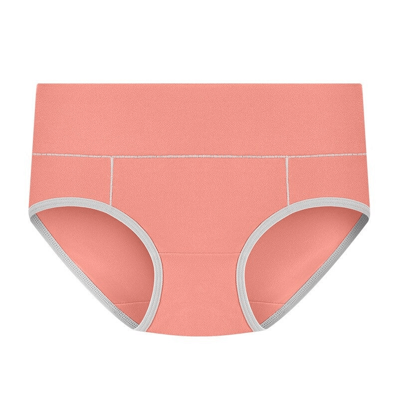 Breathable Solid Color Mid Waist Briefs for Women - SF0642